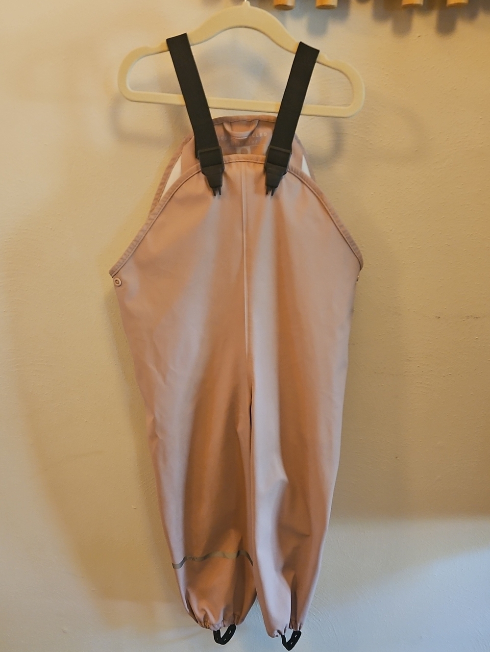 Girls 3/4T Waterproof Pink Bib Rain Overalls with Adjustable Straps